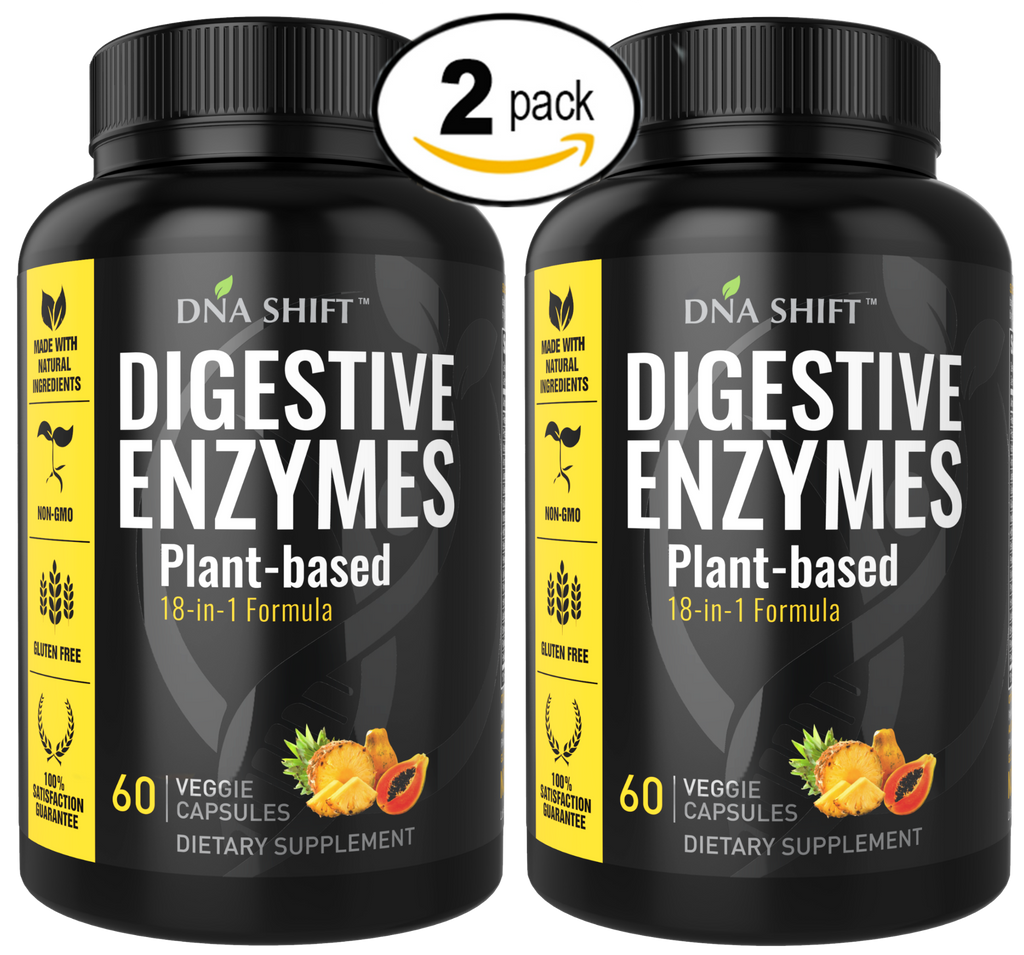 Digestive Enzymes - 120 Veggie Caps (2x 60 Veggie Caps Bottles Individually Boxed)
