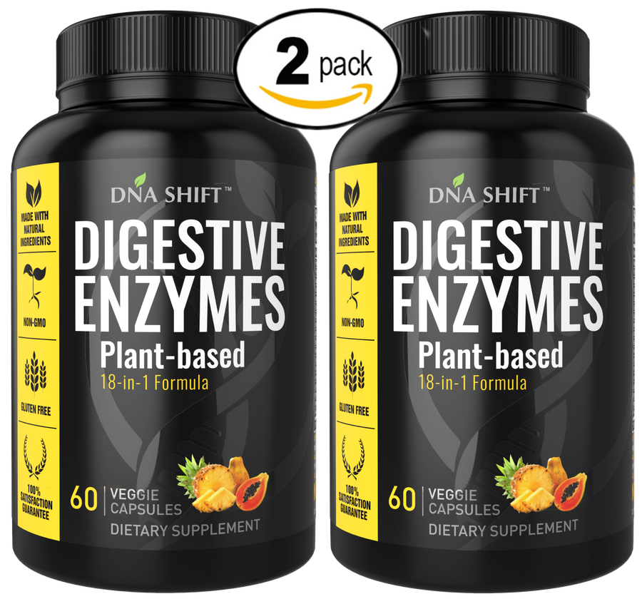 Digestive Enzymes - 120 Veggie Caps (2x 60 Veggie Caps Bottles Individually Boxed)