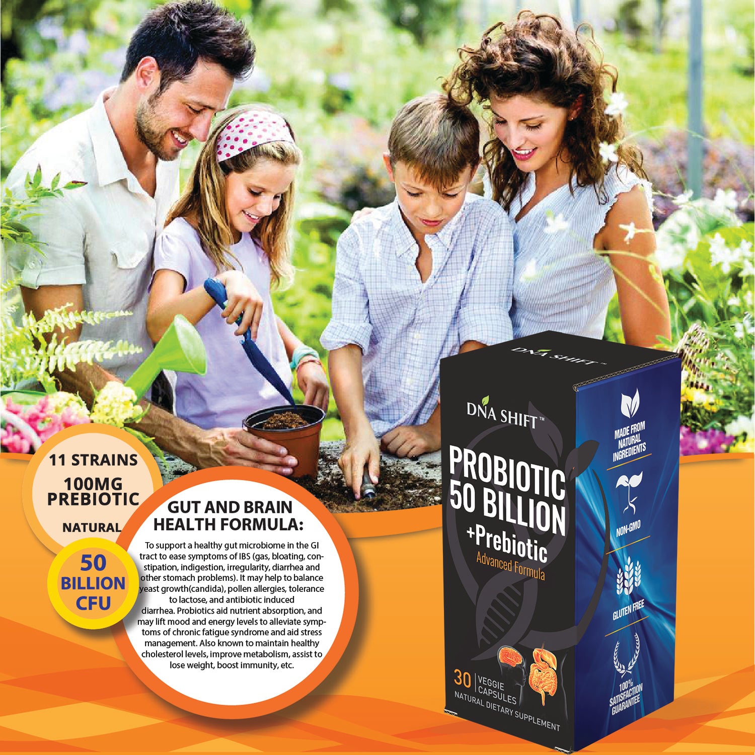 Probiotics© 50 Billion CFU Advanced Formula 100% Natural Supplement - 30 Veg Caps