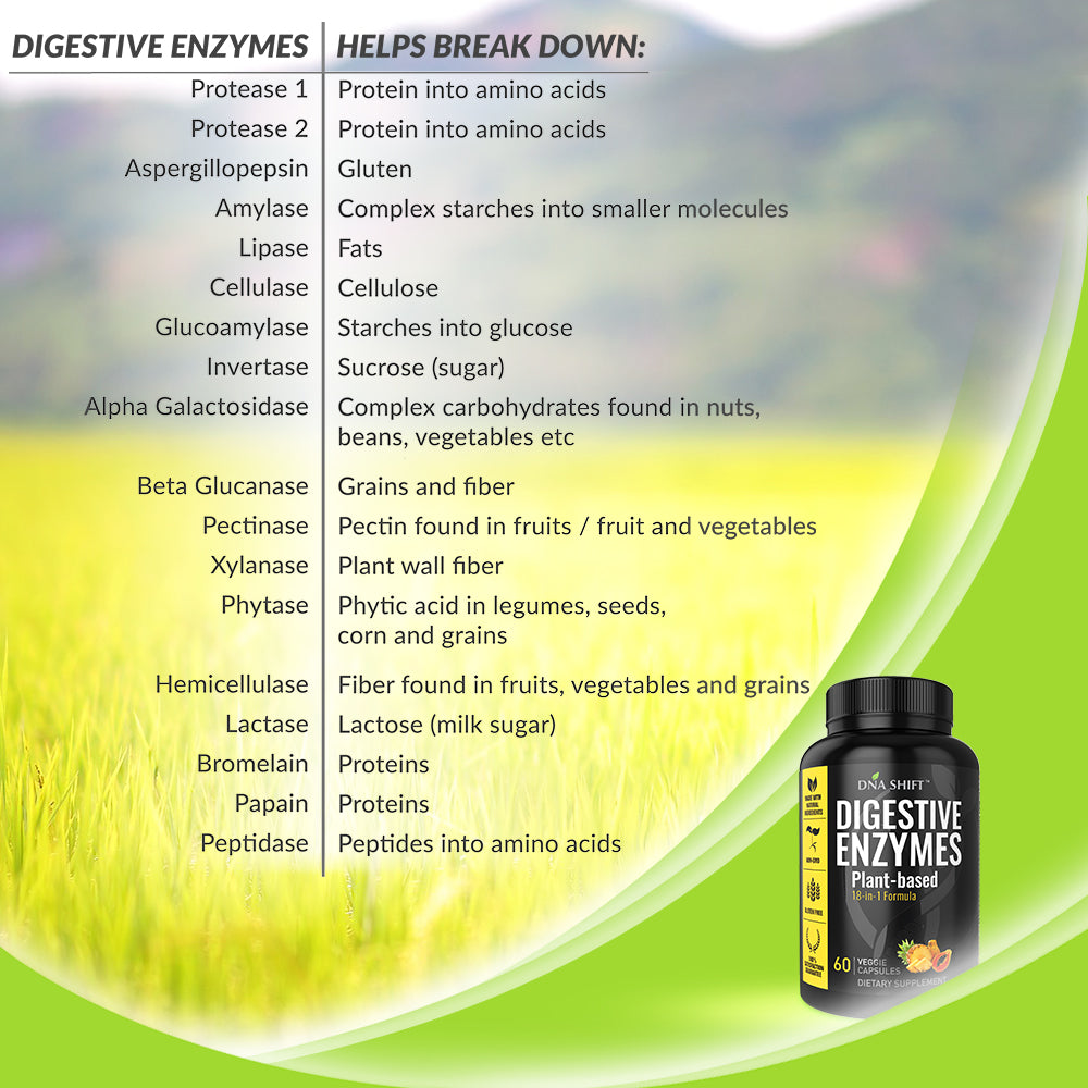 Digestive Enzymes - 180 Veggie Caps (3x 60 Veggie Caps Bottles Individually Boxed)