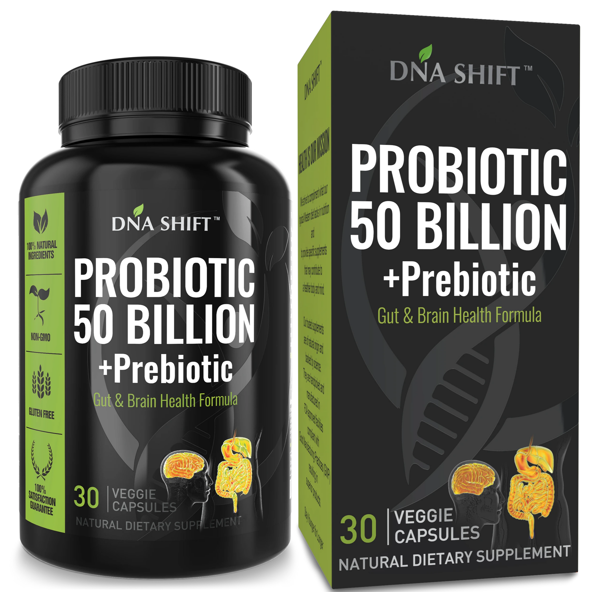 Probiotics© 50 Billion CFU, 11 Bacterial Strains 100% Natural Supplement - 30 Veg Caps