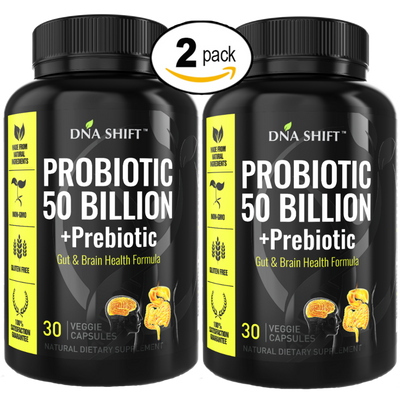 Probiotics© 50 Billion CFU, 11 Bacterial Strains 100% Natural Supplement - 60 Veg Caps (2x 30 Veg Caps Bottles Individually Boxed)