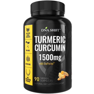 Turmeric Curcumin 1500mg ULTRA HIGH STRENGTH Natural Supplement - 90 Veg Caps (New Design)
